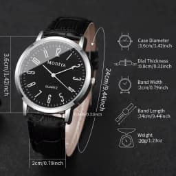 3PCS Fashio Arabic Dial Men Business Watches Set Casual Leather Strap Quartz Wristwatches Relogio Masculino(Without Box)