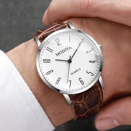3PCS Fashio Arabic Dial Men Business Watches Set Casual Leather Strap Quartz Wristwatches Relogio Masculino(Without Box)