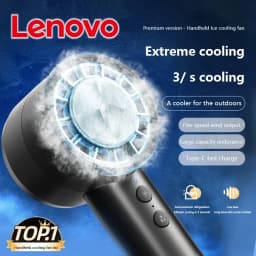 Lenovo Handheld Fan Ice Pack Refrigeration Air Conditioner Portable Silent High-Speed LED Display USB Charging Fan 2026 New