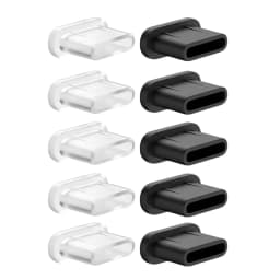 Silicone Type-C Anti-Dust Port Plug & Protector with Cleaning Brush Compatible with iPhone Samsung Xiaomi Huawei Phone Accessory