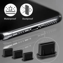 Silicone Type-C Anti-Dust Port Plug & Protector with Cleaning Brush Compatible with iPhone Samsung Xiaomi Huawei Phone Accessory