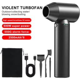 High-Speed 80000RPM Turbo Jet Fan Brushless Motor Handheld Duct Wireless Air Gun Powerful Thrust Electric Dryer for Cars