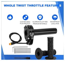 Ebike Full Twist Throttle For Macfox,3 Pin Surron Style Throttle Grip Kit For Happyrun Freego Heybike Electric Dirt Bike