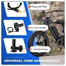 Ebike Full Twist Throttle For Macfox,3 Pin Surron Style Throttle Grip Kit For Happyrun Freego Heybike Electric Dirt Bike