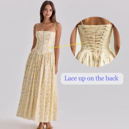 Mingmingxi Women Long Floral Print Spaghetti Strap Maxi Dress Summer Elegant Lace Up Dress Flowy Holiday Party Beach Wear Dress