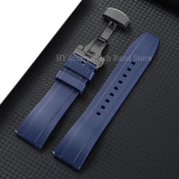 18mm 20mm 22mm 24mm Silicone Watch Strap for Omega for Roelx for Huawei Quick Release Belt Fold Clasp Waterproof Rubber Bracelet