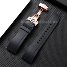 18mm 20mm 22mm 24mm Silicone Watch Strap for Omega for Roelx for Huawei Quick Release Belt Fold Clasp Waterproof Rubber Bracelet