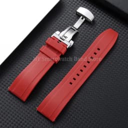 18mm 20mm 22mm 24mm Silicone Watch Strap for Omega for Roelx for Huawei Quick Release Belt Fold Clasp Waterproof Rubber Bracelet