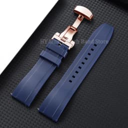 18mm 20mm 22mm 24mm Silicone Watch Strap for Omega for Roelx for Huawei Quick Release Belt Fold Clasp Waterproof Rubber Bracelet