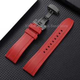 18mm 20mm 22mm 24mm Silicone Watch Strap for Omega for Roelx for Huawei Quick Release Belt Fold Clasp Waterproof Rubber Bracelet
