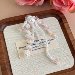 Korean Beaded Flower Shoe Charms Clear Crystal Jelly Shoes DIY Accessories Removable Clips for Sneakers Flats Sweet Decorations