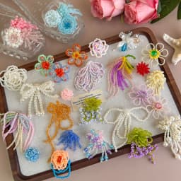Korean Beaded Flower Shoe Charms Clear Crystal Jelly Shoes DIY Accessories Removable Clips for Sneakers Flats Sweet Decorations
