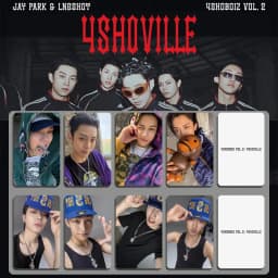 4PCS Kpop New Boy Group LNGSHOT New Album "4SHOBOIZ Vol.2 4SHOVILLE" Music Card OHYUL LOUIS RYUL WOOJIN Small Cards Photocards