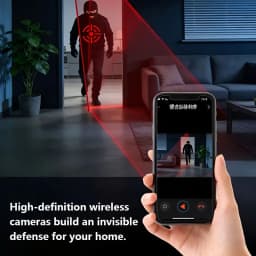 Lenovo Security Camera WiFi-Connected Remote Smart Monitoring 140-Degree HD Camera DVR Battery Backup in Case of Power Outage