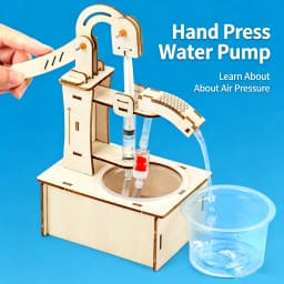 Wooden DIY Hand Pump Well Model STEM Educational Science Experiment Assembly Toy Physics Learning and Gifts
