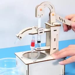 Wooden DIY Hand Pump Well Model STEM Educational Science Experiment Assembly Toy Physics Learning and Gifts