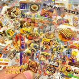 20PC Mix Cute Cartoon Ins Stickers Four-Leaf Clover Retro Holographic High-Value Student DIY Material Journal Cute Decorations