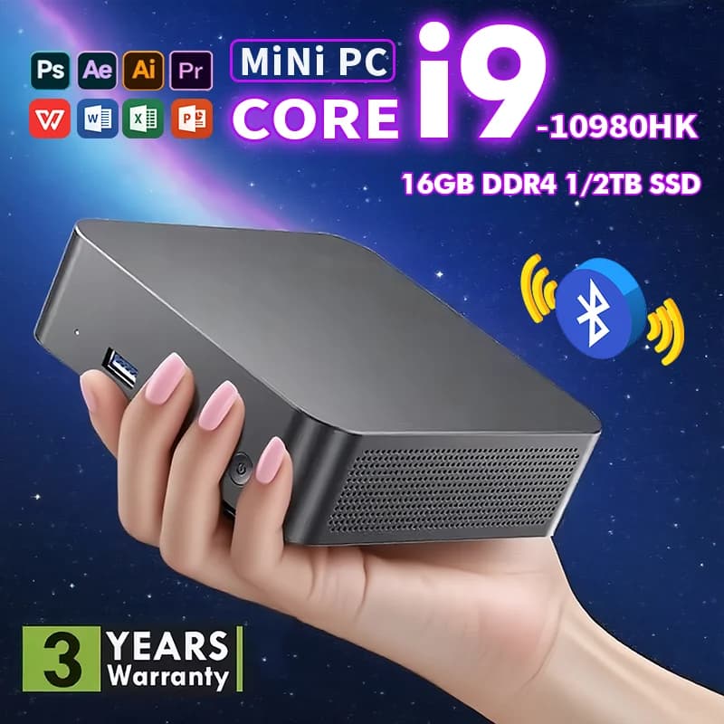 2026 NEW Intel Core I9-10980HK/Intel N150 Portable Mini PC Computer Windows 11 Pro 16GB DDR4 1/2TB SSD Gaming Computer WiFi 6 BT5.2 Office Desktop