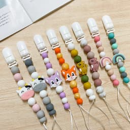 10pcs Silicone Cartoon Bead Baby Pacifier Bead Pacifier Chain Accessories Ornaments
