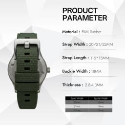 Curved End Watch Band Soft Fluorine Rubber Watchband 20mm/21mm/22mm Waterproof New FKM Watch Strap for Omega Wristwatch