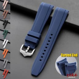 20mm 22mm Rubber Strap for Rolex Curved End Silicone Watch Band for Swatch Universal Men Women Sports Waterproof Wristband Belt