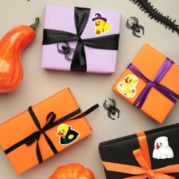 500Pcs Halloween Rubber Duck Roll Stickers Funny Cartoon Duck Label Decals for Envelope Scrapbook Trick or Treat Party Supplies