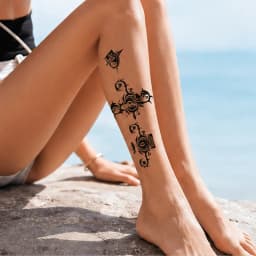 Queen of Spades Temporary Tattoo Sticker, Waterproof Poker Dagger Floral Body Art for Women, Gothic Sexy Shoulder Arm Tattoo