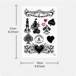 Queen of Spades Temporary Tattoo Sticker, Waterproof Poker Dagger Floral Body Art for Women, Gothic Sexy Shoulder Arm Tattoo