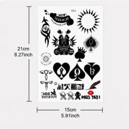 Queen of Spades Temporary Tattoo Sticker, Waterproof Poker Dagger Floral Body Art for Women, Gothic Sexy Shoulder Arm Tattoo