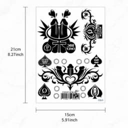 Queen of Spades Temporary Tattoo Sticker, Waterproof Poker Dagger Floral Body Art for Women, Gothic Sexy Shoulder Arm Tattoo