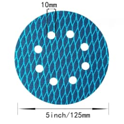 10pcs Sander Sandpaper 5 Inch 8 Hole Sanding Disc Hook Pads Sand Paper for Wood Metal Blue Aluminum Oxide Anti Blocking Discs