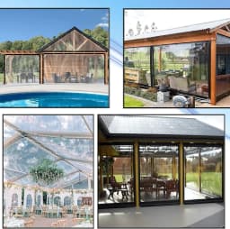 2x4m/2m Clear Waterproof Tarp Transparent Poly Tarpaulin Anti Tear Cover with Rustproof Grommets for Patio Garden Chicken Coop