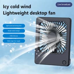 Lenovo Ultra Thin Rechargeable Desktop Fan 3 Speed Portable Mini Table Cooling Fan Type-C Charging for Office Bedroom Travel
