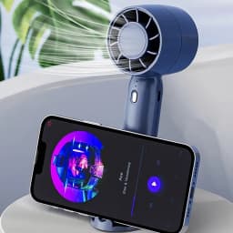 Lenovo Handheld Fan USB Rechargeable 2 in 1 Desk Fan Strong Wind Mini Cooling Fan Quiet Small Air Cooler for Office Travel