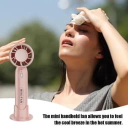 Lenovo Handheld Fan USB Rechargeable 2 in 1 Desk Fan Strong Wind Mini Cooling Fan Quiet Small Air Cooler for Office Travel