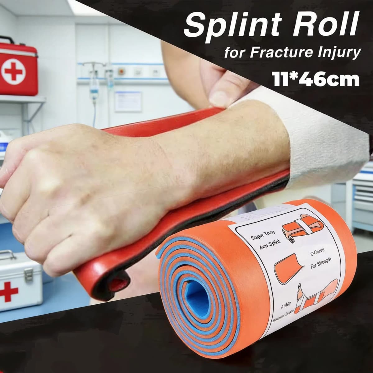 Universal Splint Roll Medical-Grade Polymer for Emergency Bone Fixation in Outdoor Survival Kits