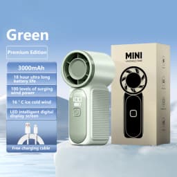 Lenovo Portable Handheld Mini Fan 100 Speed Adjust Type C Rechargeable Fan Digital Display Desktop Fan Outdoor