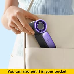 Lenovo Portable Handheld Mini Fan 100 Speed Adjust Type C Rechargeable Fan Digital Display Desktop Fan Outdoor