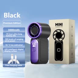 Lenovo Portable Handheld Mini Fan 100 Speed Adjust Type C Rechargeable Fan Digital Display Desktop Fan Outdoor