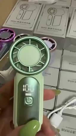 Lenovo Portable Handheld Mini Fan 100 Speed Adjust Type C Rechargeable Fan Digital Display Desktop Fan Outdoor