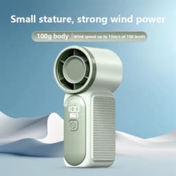 Lenovo Portable Handheld Mini Fan 100 Speed Adjust Type C Rechargeable Fan Digital Display Desktop Fan Outdoor