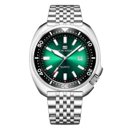 VA VA VOOM Hot Selling Original Colorful Gradient Blue Surface Quartz Watch Men Fashion Stainless Steel Watch for Men Clock Gift