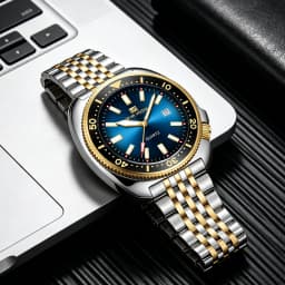 VA VA VOOM Hot Selling Original Colorful Gradient Blue Surface Quartz Watch Men Fashion Stainless Steel Watch for Men Clock Gift