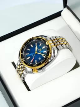 VA VA VOOM Hot Selling Original Colorful Gradient Blue Surface Quartz Watch Men Fashion Stainless Steel Watch for Men Clock Gift