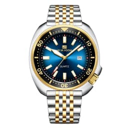 VA VA VOOM Hot Selling Original Colorful Gradient Blue Surface Quartz Watch Men Fashion Stainless Steel Watch for Men Clock Gift