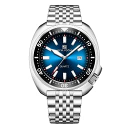 VA VA VOOM Hot Selling Original Colorful Gradient Blue Surface Quartz Watch Men Fashion Stainless Steel Watch for Men Clock Gift