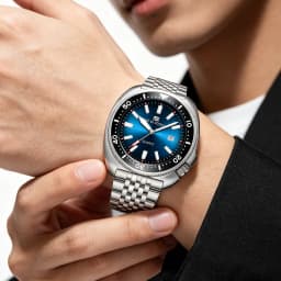 VA VA VOOM Hot Selling Original Colorful Gradient Blue Surface Quartz Watch Men Fashion Stainless Steel Watch for Men Clock Gift