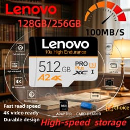 Lenovo SD Card 256GB 512GB Micro TF SD Card Memory Card A2 V60 For Quadcopter 128GB High Speed 4K Video Drone Footage Storage