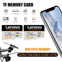 Lenovo SD Card 256GB 512GB Micro TF SD Card Memory Card A2 V60 For Quadcopter 128GB High Speed 4K Video Drone Footage Storage