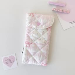 1pc Fashion Floral Bow Snap Pen Bag Student Stationery Girl Portable Glasses Storage Bag Large Capacity Travel Makeup Bag Gifts